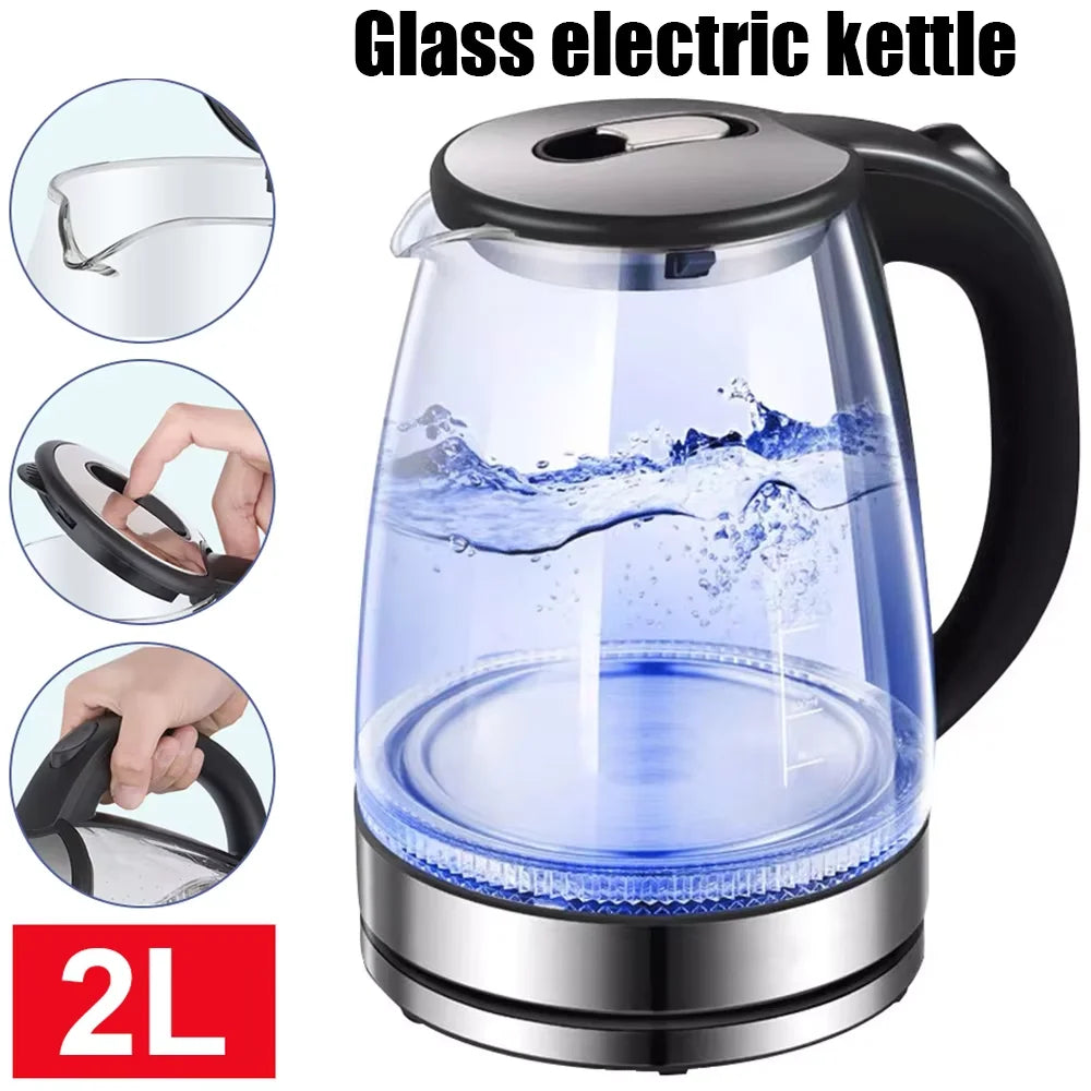 Household Kettle Glass Tea Bottle Electric Heating Kettle Teapot Cup Water Heater Portable Tea Pot Boiler