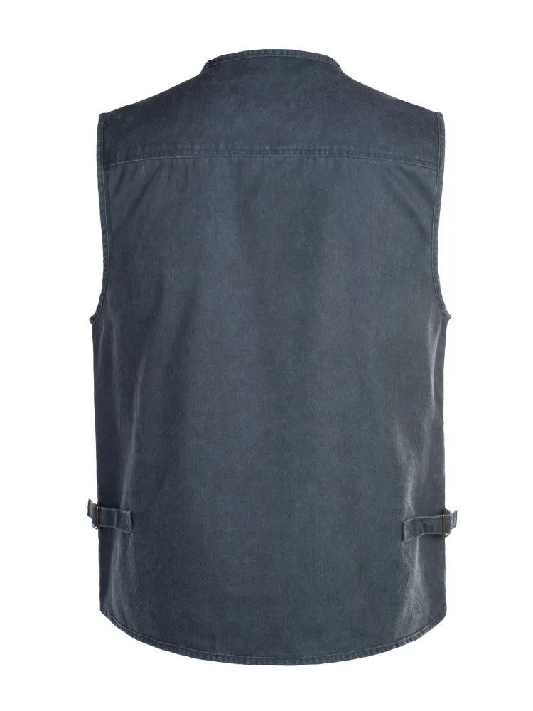 8XL 9XL 10XL New Male Casual Summer Big Size Cotton Sleeveless Vest With Many 16 Pockets Men Multi Pocket Photograph Waistcoat
