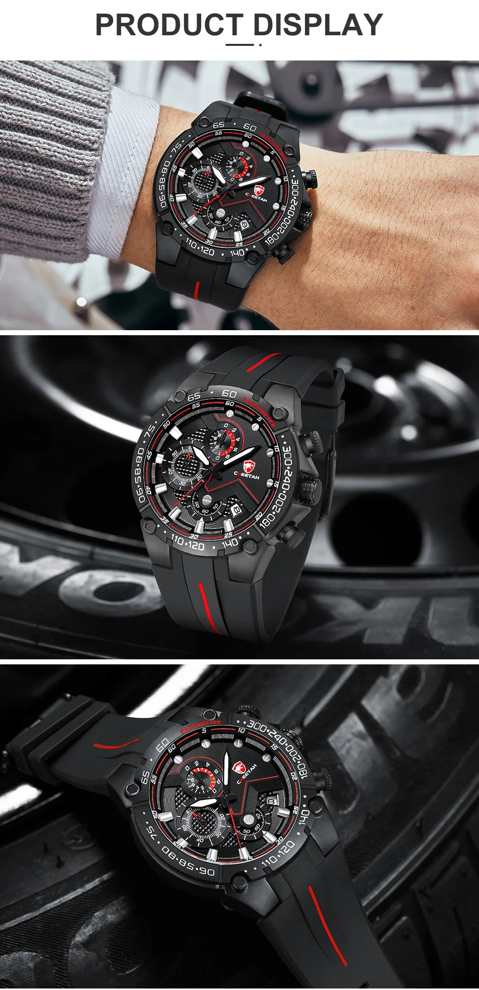 CHEETAH New Watches Mens Luxury Brand Big Dial Watch Men Waterproof Quartz Wristwatch Sports Chronograph Clock Relogio Masculino