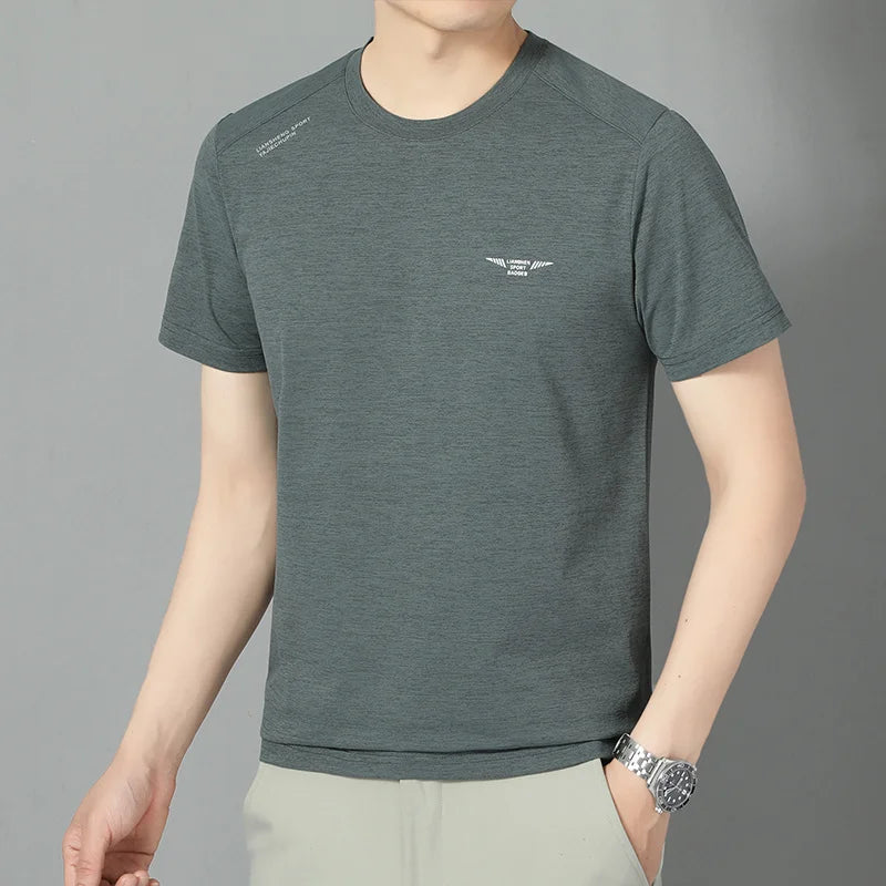 2025 New Men's Korean Casual Short Sleeved Round Neck T-shirt Summer Fashionable and Comfortable Versatile Top