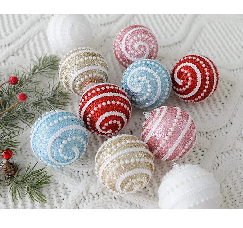 1pc 8cm Christmas Balls Ornament Glitter Xmas Tree Hanging Balls Pendant for Christmas Party Home Decor New Year Navidad Gift