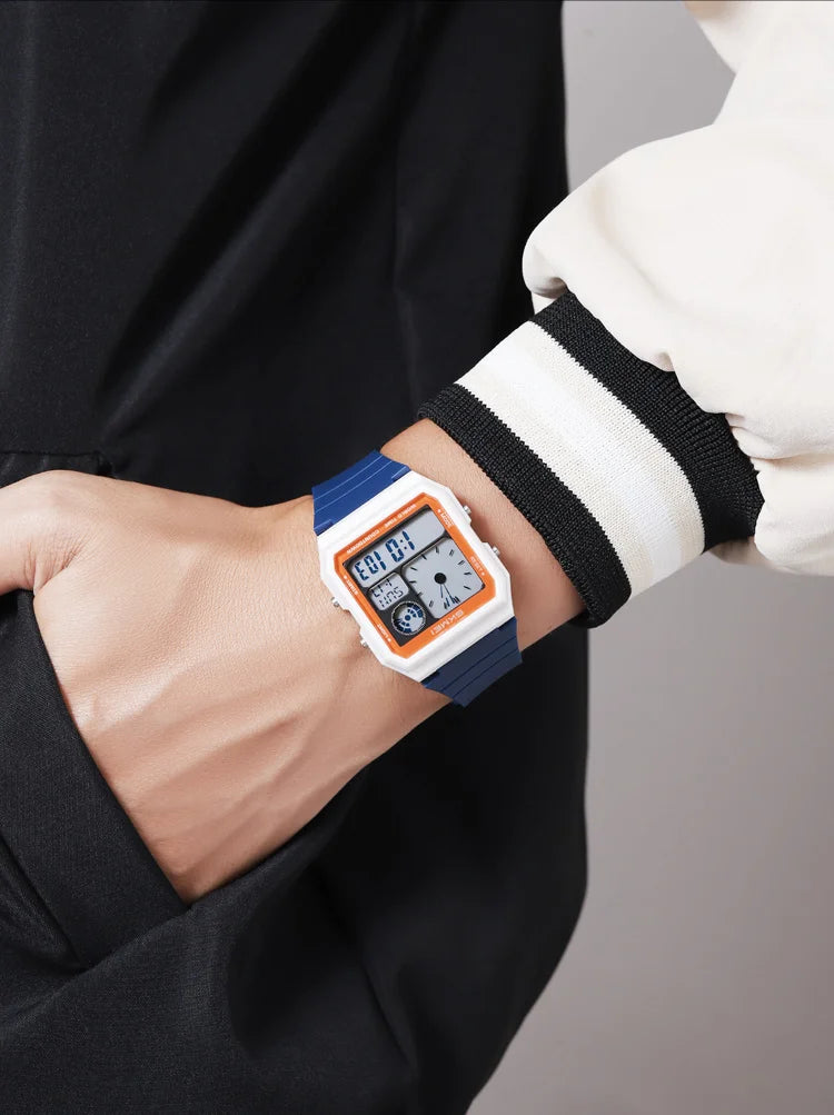 Skmei 5 Alarm Clock Male Military Sports Watches Analog Digital Display Multiple Time Zone Waterproof Swimming Mens Stop Watch