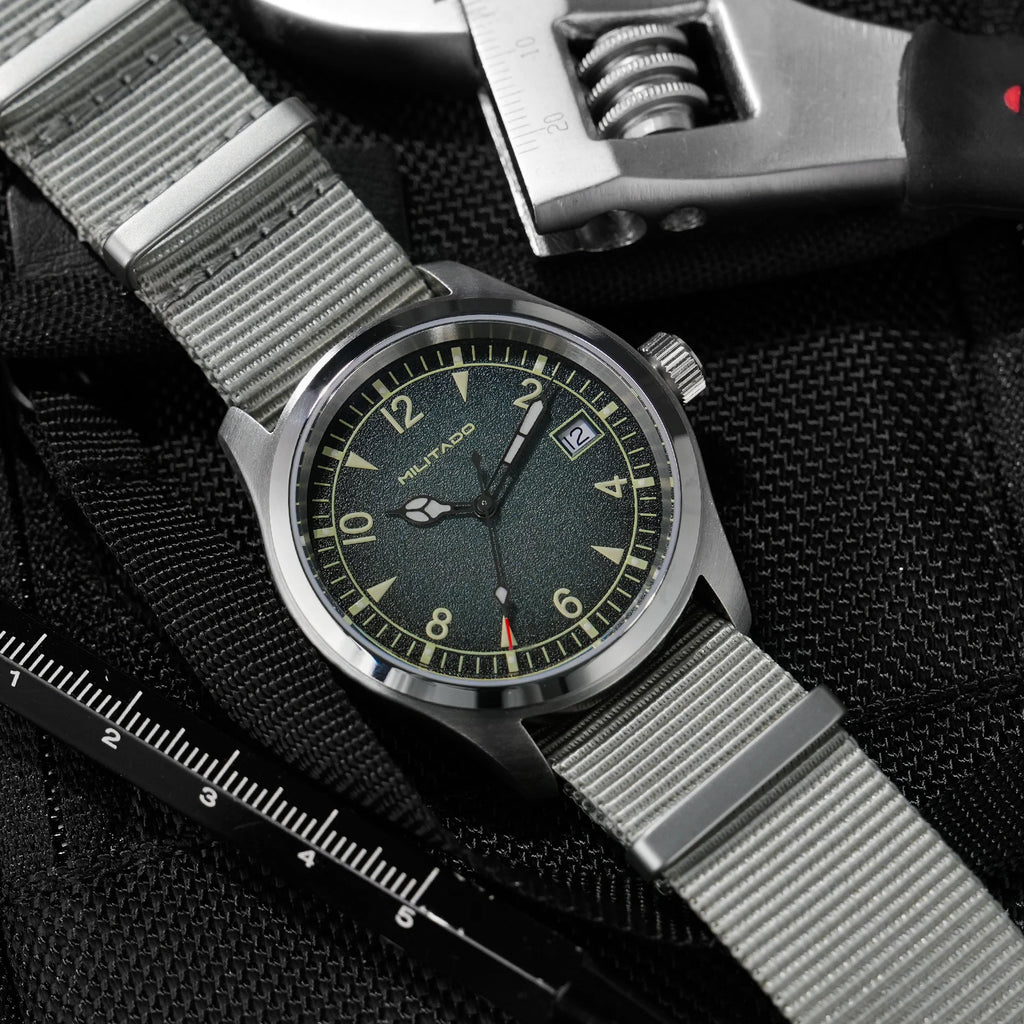 Militado  ML18 36mm Men Watch VH31 Quartz Movement Watches Luminous Sapphire Double Domed Crystal Waterproof Vintage Wristwatch