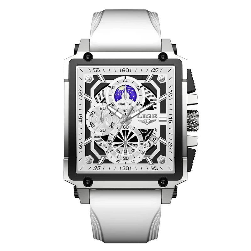 LIGE Men Watch Foxbox Brand Luxury Waterproof Quartz Wristwatch For Men Date Sport Silicone Clock Male Watches Relogio Masculino