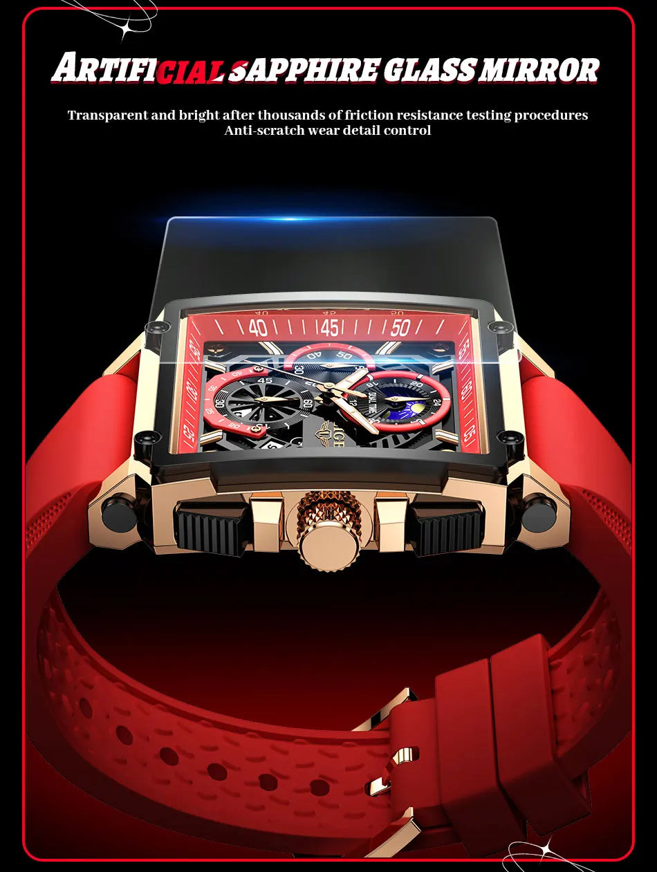 LIGE Men Watch Foxbox Brand Luxury Waterproof Quartz Wristwatch For Men Date Sport Silicone Clock Male Watches Relogio Masculino