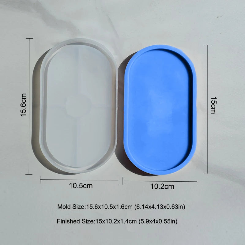 Tray Dish Mold Round Square Rectangle Coaster Silicone Mold Cement Plaster Resin Tray Mould Jewelry Storage Tray Home Decor