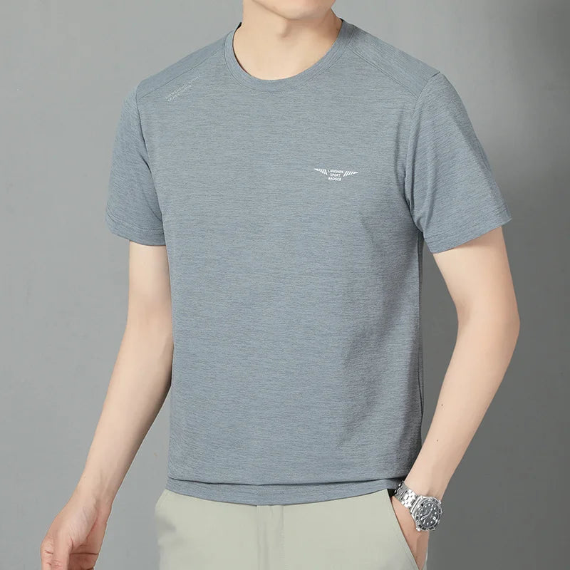 2025 New Men's Korean Casual Short Sleeved Round Neck T-shirt Summer Fashionable and Comfortable Versatile Top