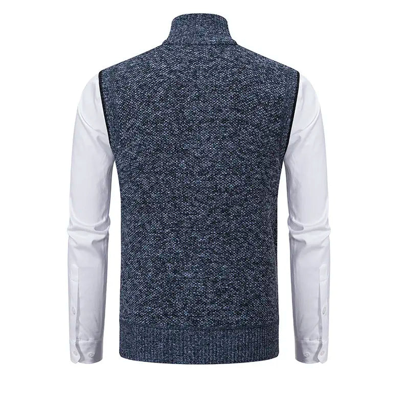 Men Sweaters Vest 2025 Autumn Winter New Wool Warm Velvet Solid Casual Knitwear Turtleneck Sleeveless Sweaters Vest men clothing