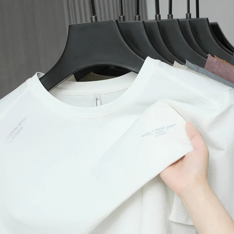 2025 New Men's Korean Casual Short Sleeved Round Neck T-shirt Summer Fashionable and Comfortable Versatile Top