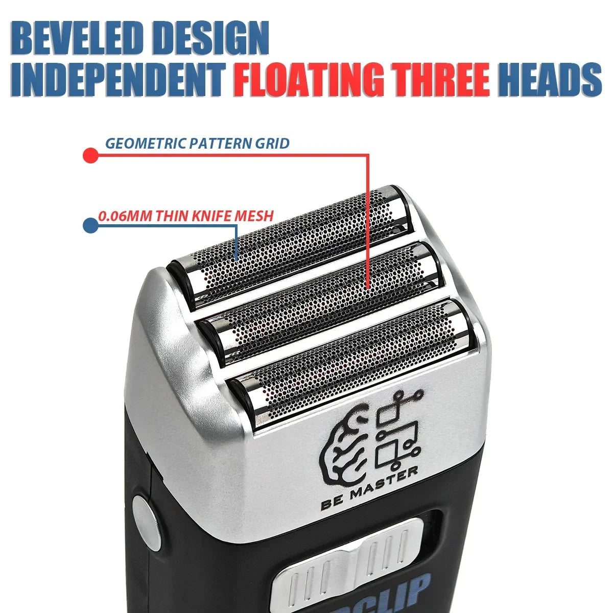 Three Blade Professional Oil Head Gradient Electric Hair Shaver Titanium Plated Knife Net Hair Salon Trimmer  BRDCLIP 8008