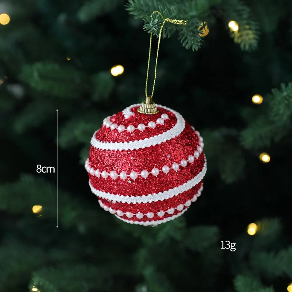 1pc 8cm Christmas Balls Ornament Glitter Xmas Tree Hanging Balls Pendant for Christmas Party Home Decor New Year Navidad Gift