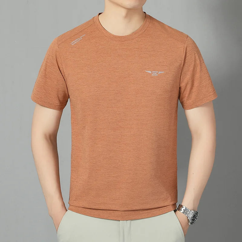 2025 New Men's Korean Casual Short Sleeved Round Neck T-shirt Summer Fashionable and Comfortable Versatile Top