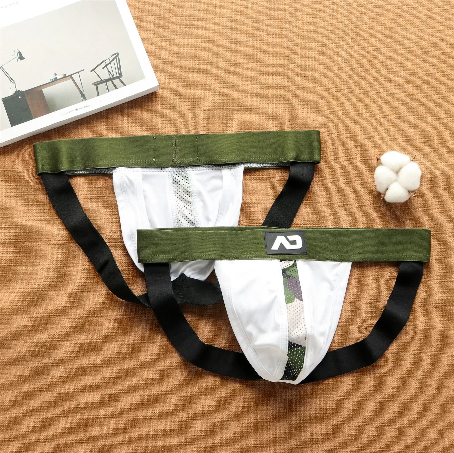 New men's milk mesh hole splicing low waist underwear independent bag elastic fashion trend double tee