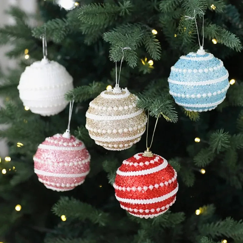 1pc 8cm Christmas Balls Ornament Glitter Xmas Tree Hanging Balls Pendant for Christmas Party Home Decor New Year Navidad Gift