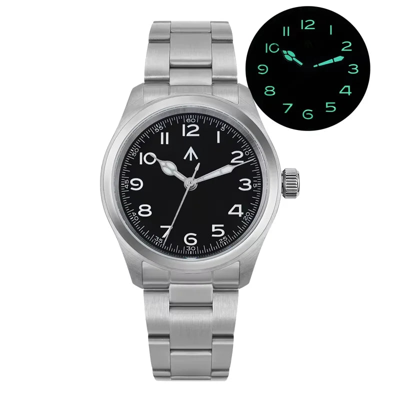 Militado New ML08 Steel Quartz Watches VH31 Sweep Movement Sapphire Mirror Super Luminous BGW9 100M Waterproof 38Mm Wrist Watch