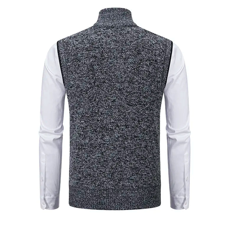 Men Sweaters Vest 2025 Autumn Winter New Wool Warm Velvet Solid Casual Knitwear Turtleneck Sleeveless Sweaters Vest men clothing