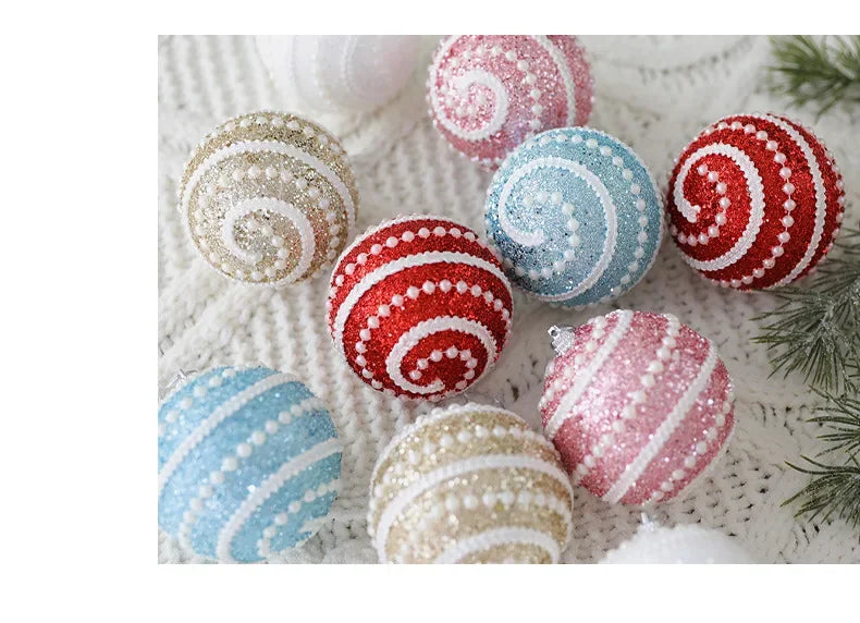 1pc 8cm Christmas Balls Ornament Glitter Xmas Tree Hanging Balls Pendant for Christmas Party Home Decor New Year Navidad Gift