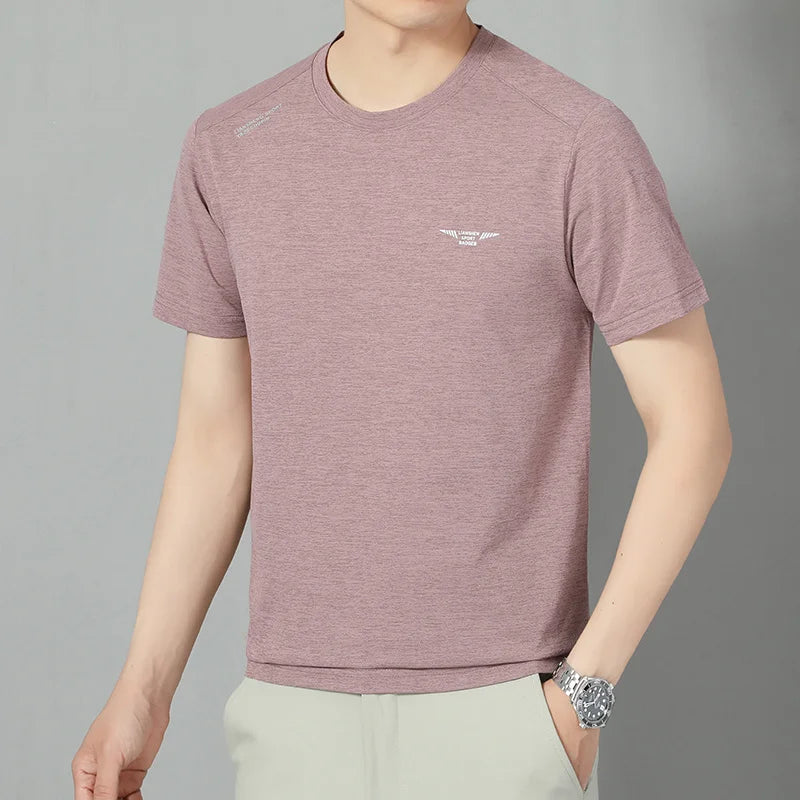 2025 New Men's Korean Casual Short Sleeved Round Neck T-shirt Summer Fashionable and Comfortable Versatile Top