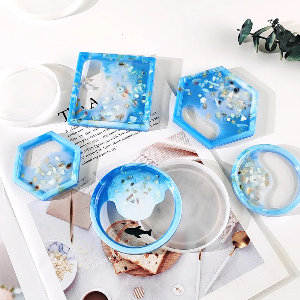 Tray Dish Mold Round Square Rectangle Coaster Silicone Mold Cement Plaster Resin Tray Mould Jewelry Storage Tray Home Decor