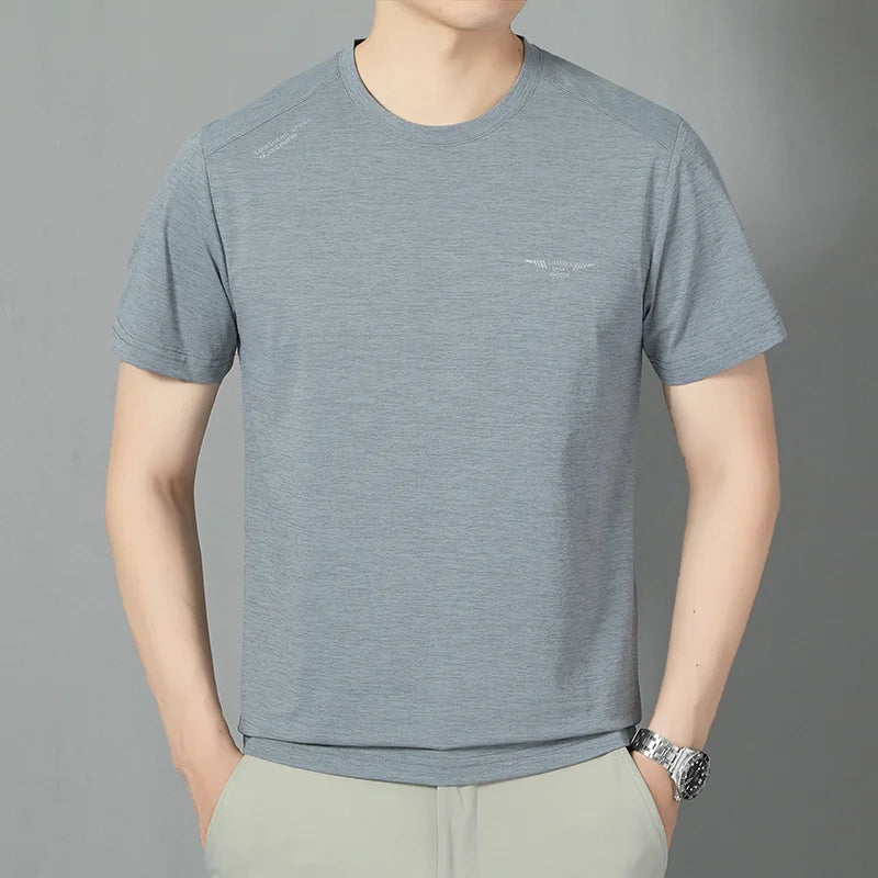 2025 New Men's Korean Casual Short Sleeved Round Neck T-shirt Summer Fashionable and Comfortable Versatile Top