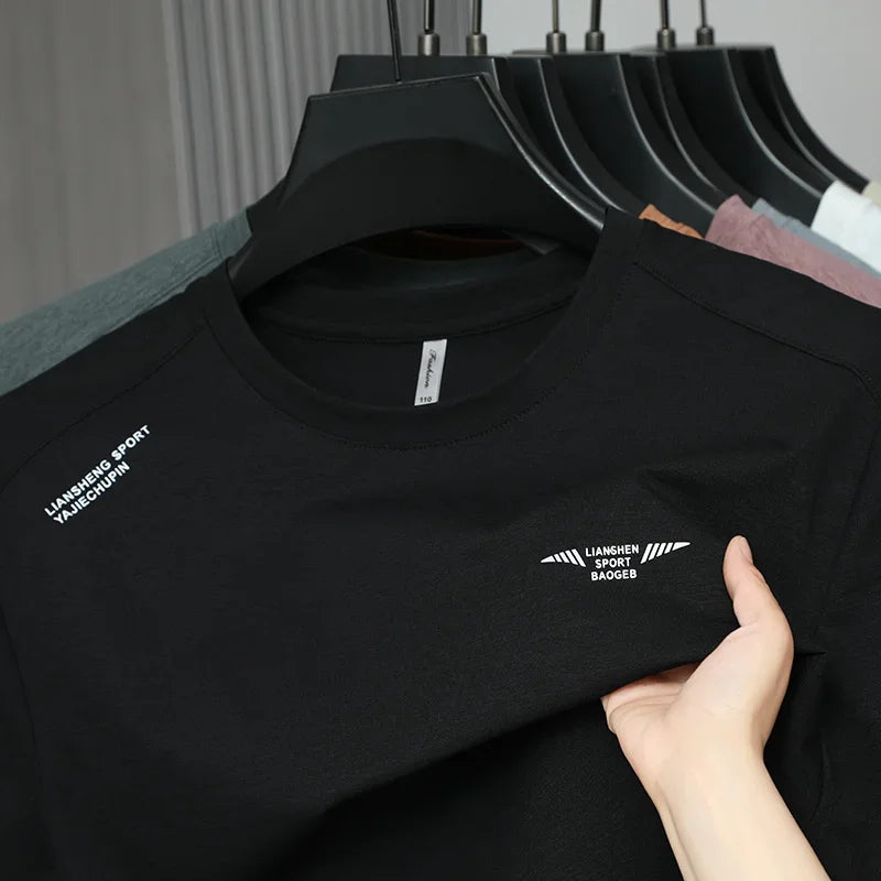 2025 New Men's Korean Casual Short Sleeved Round Neck T-shirt Summer Fashionable and Comfortable Versatile Top