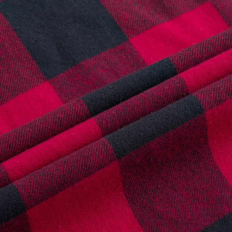 2024 100% Cotton New Male Casual Long Sleeve Warm Man Clothes Flannel Plaid Shirt Men Plus Size 3XL 4XL