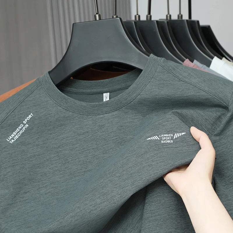 2025 New Men's Korean Casual Short Sleeved Round Neck T-shirt Summer Fashionable and Comfortable Versatile Top