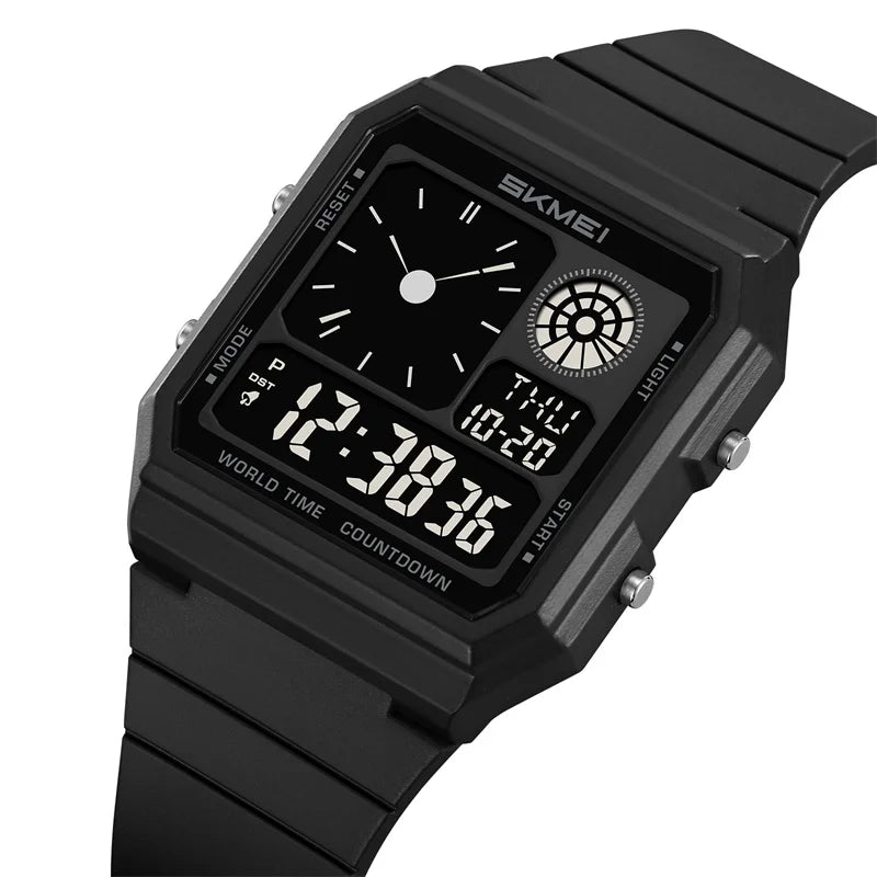 Skmei 5 Alarm Clock Male Military Sports Watches Analog Digital Display Multiple Time Zone Waterproof Swimming Mens Stop Watch
