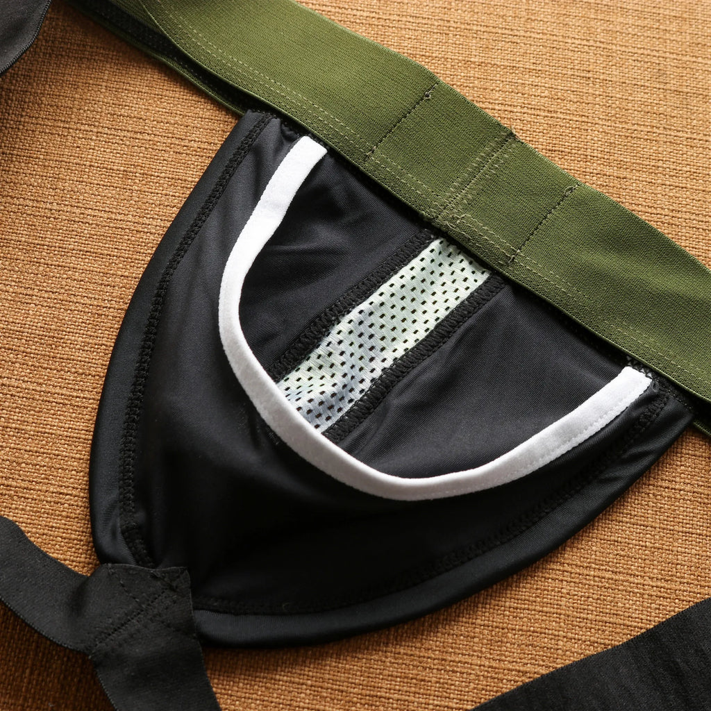 New men's milk mesh hole splicing low waist underwear independent bag elastic fashion trend double tee