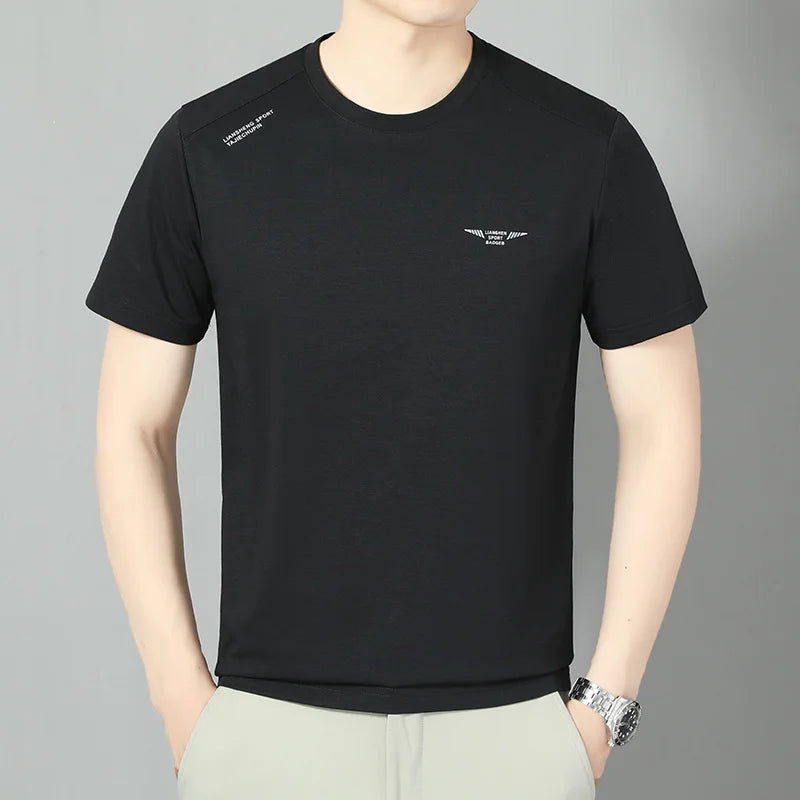 2025 New Men's Korean Casual Short Sleeved Round Neck T-shirt Summer Fashionable and Comfortable Versatile Top