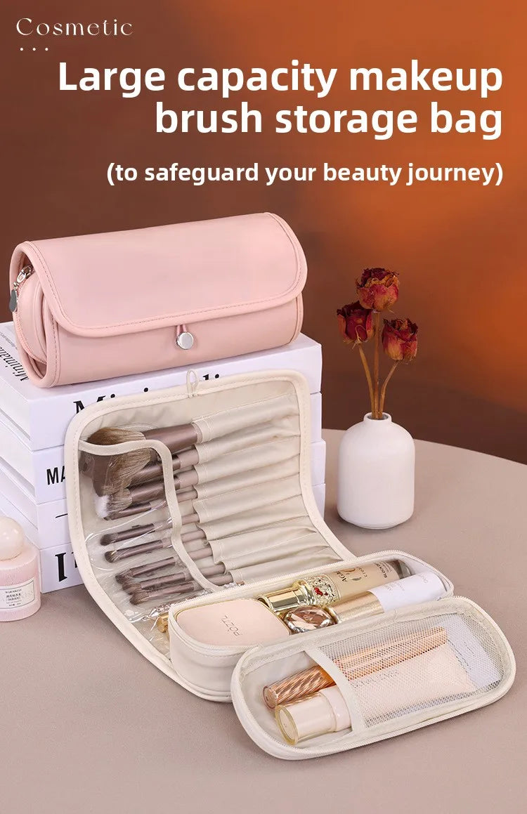 New Arrival: Multifunctional Foldable Portable Professional PU Makeup Brush Organizer Bag with High "Beauty Value"