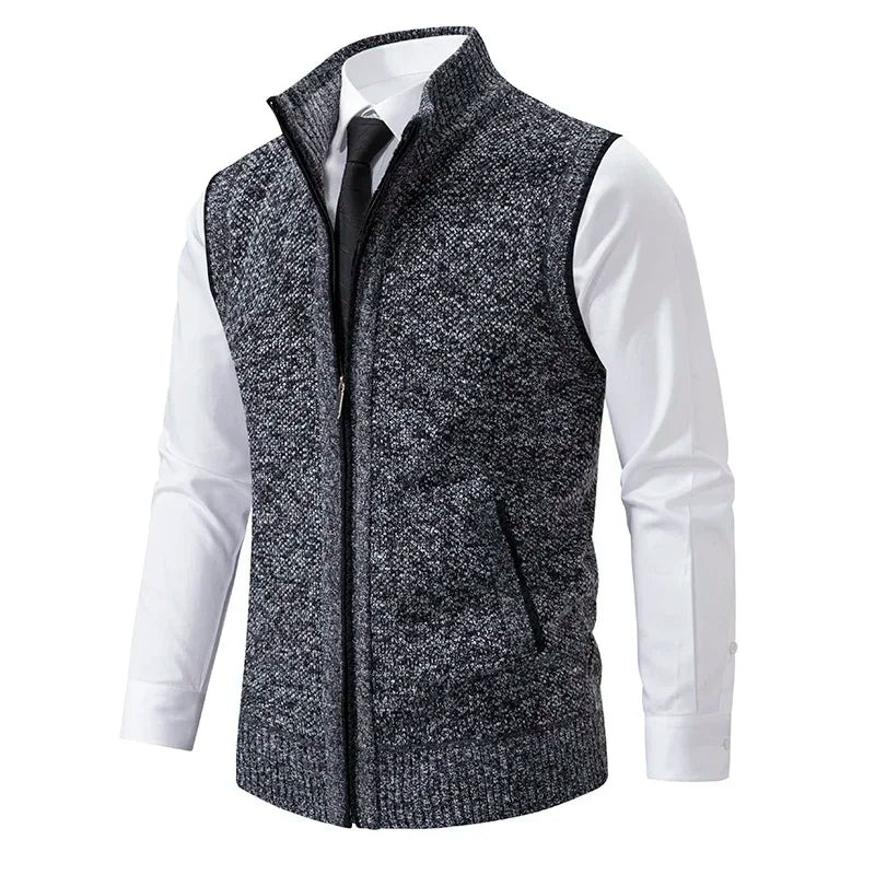 Men Sweaters Vest 2025 Autumn Winter New Wool Warm Velvet Solid Casual Knitwear Turtleneck Sleeveless Sweaters Vest men clothing