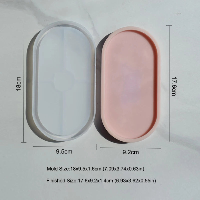 Tray Dish Mold Round Square Rectangle Coaster Silicone Mold Cement Plaster Resin Tray Mould Jewelry Storage Tray Home Decor