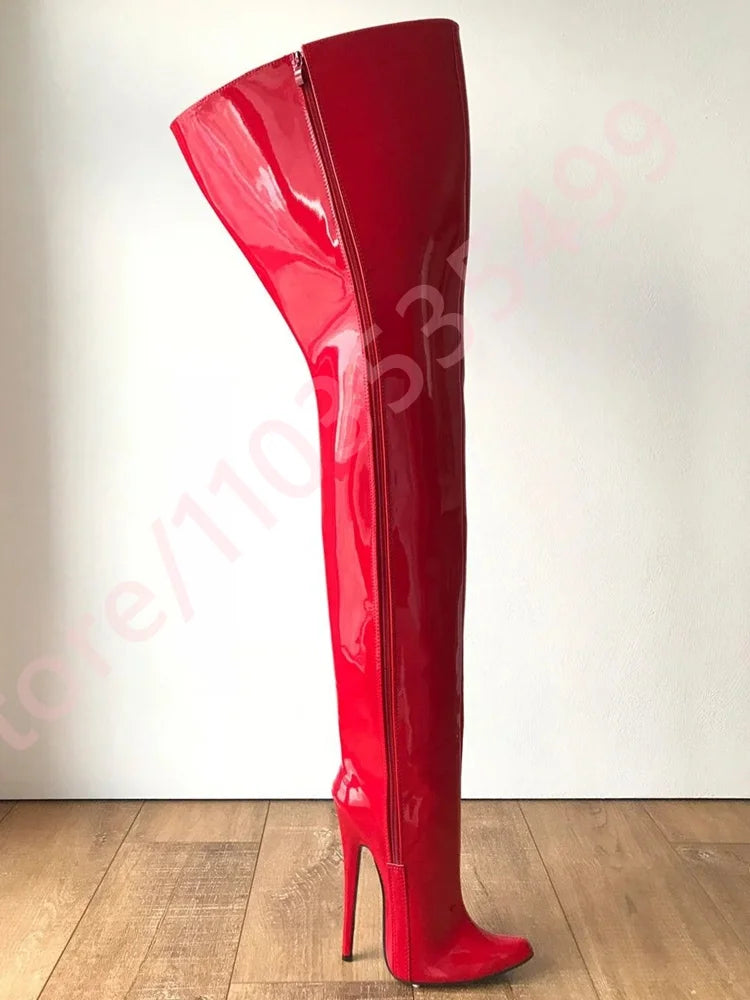 Pointed Toe Street Model Catwalk Ballet Stiletto Boots 2025 New Sexy Women's Black Over The Knee Boots Fashion Party Stage Boots