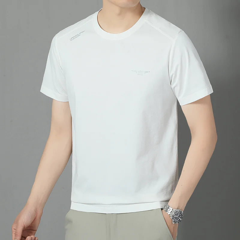 2025 New Men's Korean Casual Short Sleeved Round Neck T-shirt Summer Fashionable and Comfortable Versatile Top