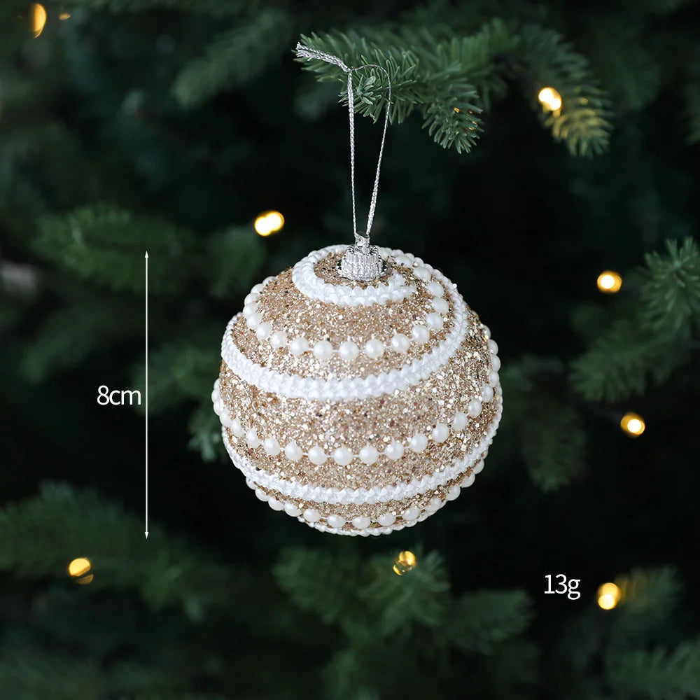 1pc 8cm Christmas Balls Ornament Glitter Xmas Tree Hanging Balls Pendant for Christmas Party Home Decor New Year Navidad Gift