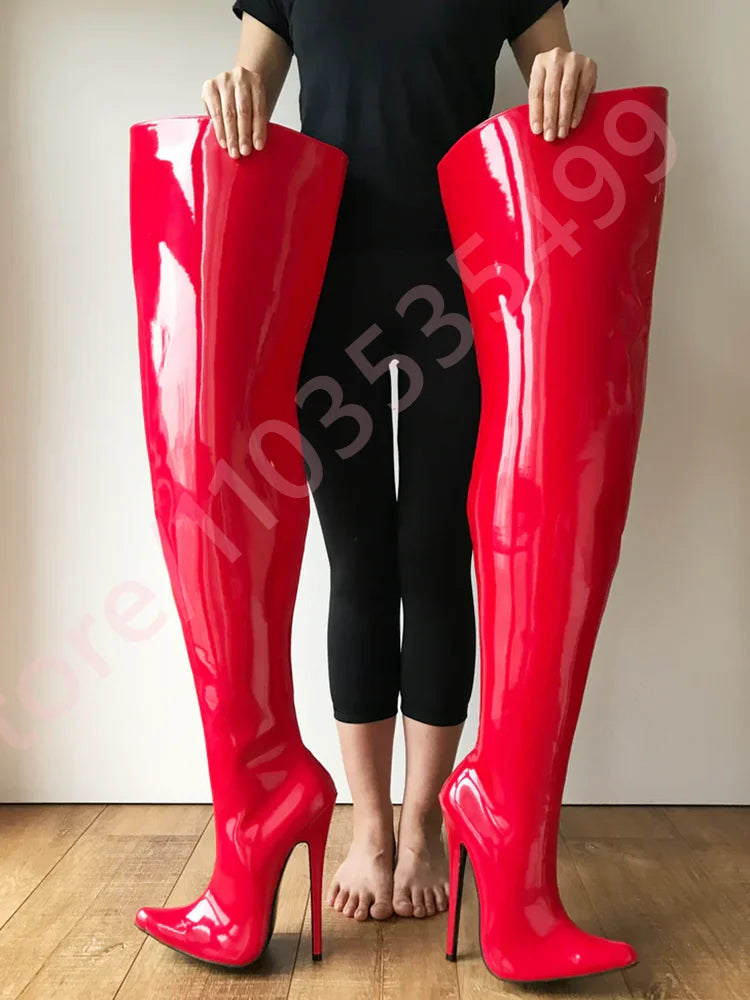 Pointed Toe Street Model Catwalk Ballet Stiletto Boots 2025 New Sexy Women's Black Over The Knee Boots Fashion Party Stage Boots