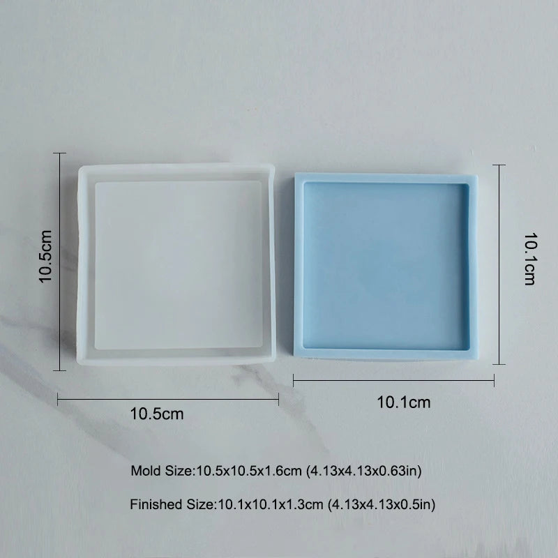 Tray Dish Mold Round Square Rectangle Coaster Silicone Mold Cement Plaster Resin Tray Mould Jewelry Storage Tray Home Decor