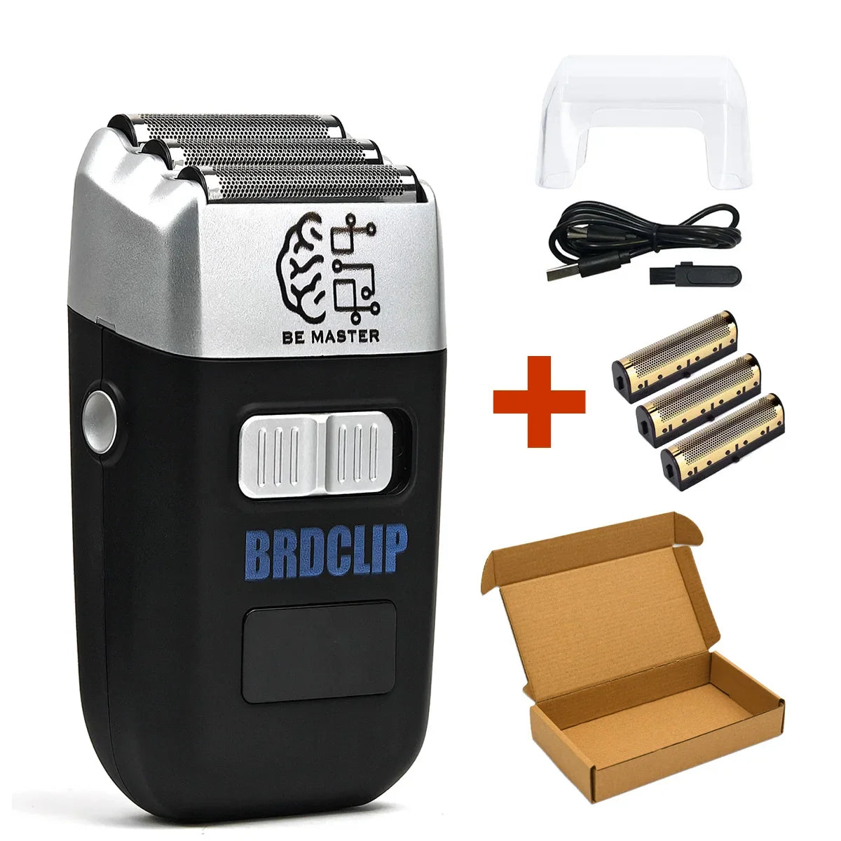 Three Blade Professional Oil Head Gradient Electric Hair Shaver Titanium Plated Knife Net Hair Salon Trimmer  BRDCLIP 8008