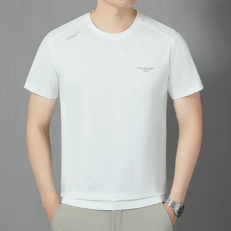 2025 New Men's Korean Casual Short Sleeved Round Neck T-shirt Summer Fashionable and Comfortable Versatile Top