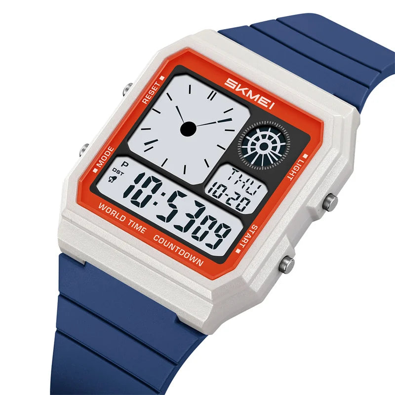 Skmei 5 Alarm Clock Male Military Sports Watches Analog Digital Display Multiple Time Zone Waterproof Swimming Mens Stop Watch