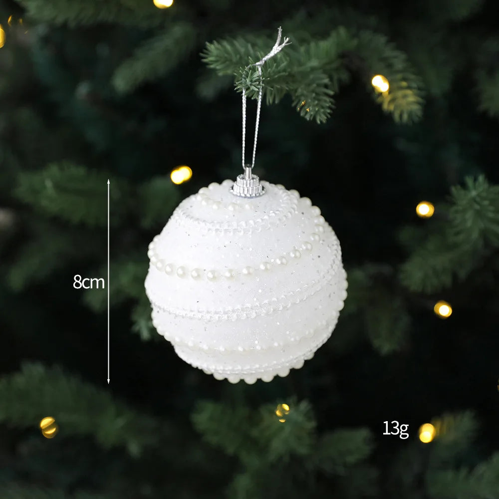 1pc 8cm Christmas Balls Ornament Glitter Xmas Tree Hanging Balls Pendant for Christmas Party Home Decor New Year Navidad Gift