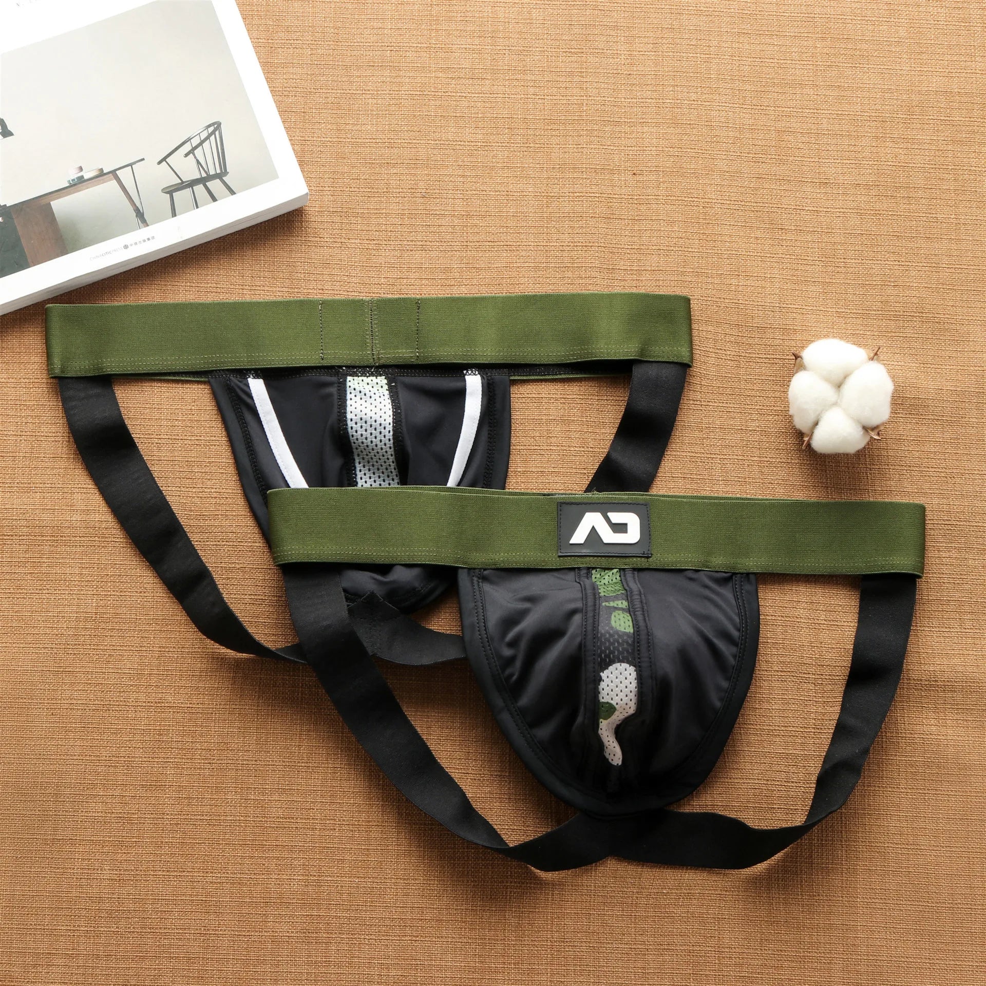 New men's milk mesh hole splicing low waist underwear independent bag elastic fashion trend double tee