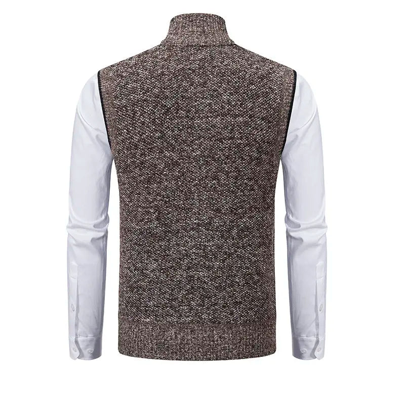 Men Sweaters Vest 2025 Autumn Winter New Wool Warm Velvet Solid Casual Knitwear Turtleneck Sleeveless Sweaters Vest men clothing
