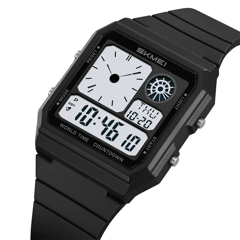 Skmei 5 Alarm Clock Male Military Sports Watches Analog Digital Display Multiple Time Zone Waterproof Swimming Mens Stop Watch