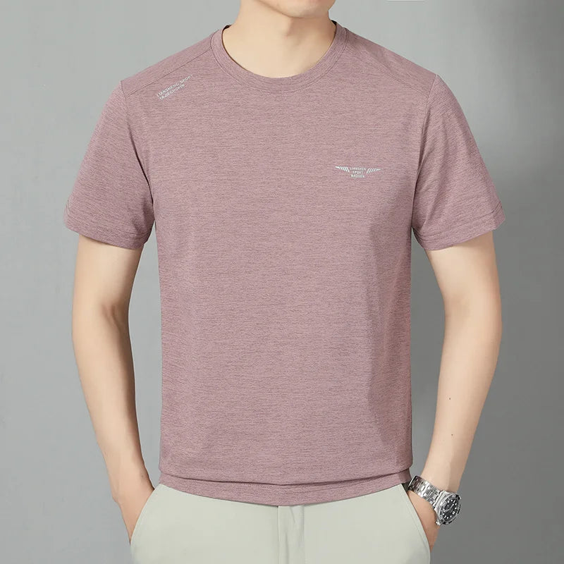 2025 New Men's Korean Casual Short Sleeved Round Neck T-shirt Summer Fashionable and Comfortable Versatile Top