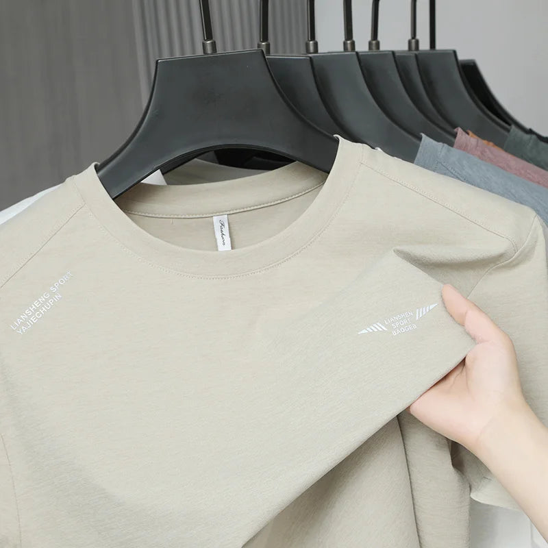 2025 New Men's Korean Casual Short Sleeved Round Neck T-shirt Summer Fashionable and Comfortable Versatile Top