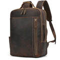2025 New Arrivals Leather Backpack For Travel Men Male Cowhide Leather Laptop Bag 15.6" 17 Double Shoulder Bagpack For Man Retro
