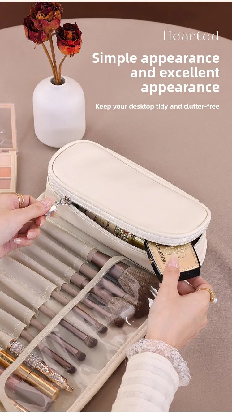 New Arrival: Multifunctional Foldable Portable Professional PU Makeup Brush Organizer Bag with High "Beauty Value"