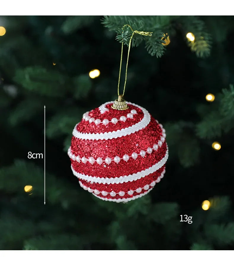1pc 8cm Christmas Balls Ornament Glitter Xmas Tree Hanging Balls Pendant for Christmas Party Home Decor New Year Navidad Gift